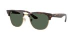 unisex γυαλιά ηλίου RAY-BAN RBR0504S 1359VR Clubmaster Reverse με Havana κοκάλινο σκελετό και σκούρους πράσινους φακούς.