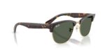 unisex γυαλιά ηλίου RAY-BAN RBR0504S 1359VR Clubmaster Reverse με Havana κοκάλινο σκελετό και σκούρους πράσινους φακούς.