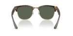 unisex γυαλιά ηλίου RAY-BAN RBR0504S 1359VR Clubmaster Reverse με Havana κοκάλινο σκελετό και σκούρους πράσινους φακούς.