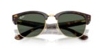 unisex γυαλιά ηλίου RAY-BAN RBR0504S 1359VR Clubmaster Reverse με Havana κοκάλινο σκελετό και σκούρους πράσινους φακούς.