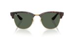 unisex γυαλιά ηλίου RAY-BAN RBR0504S 1359VR Clubmaster Reverse με Havana κοκάλινο σκελετό και σκούρους πράσινους φακούς.