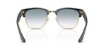unisex γυαλιά ηλίου RAY-BAN RBR0504S 667779 Clubmaster Reverse με μαύρο εξωτερικά, χρυσό εσωτερικά σκελετό και ντεγκραντέ μπλε φακούς.