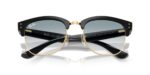 unisex γυαλιά ηλίου RAY-BAN RBR0504S 667779 Clubmaster Reverse με μαύρο εξωτερικά, χρυσό εσωτερικά σκελετό και ντεγκραντέ μπλε φακούς.