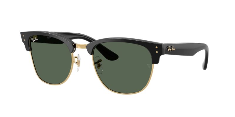 unisex γυαλιά ηλίου RAY-BAN RBR0504S 6677VR Clubmaster Reverse με μαύρο/arista σκελετό και σκούρους πράσινους φακούς.
