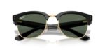 unisex γυαλιά ηλίου RAY-BAN RBR0504S 6677VR Clubmaster Reverse με μαύρο/arista σκελετό και σκούρους πράσινους φακούς.