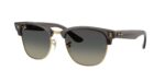 unisex γυαλιά ηλίου RAY-BAN RBR0504S 682911 Clubmaster Reverse με διαφανές σκούρο γκρι σε χρυσό σκελετό και γκρι ντεγκραντέ φακούς.