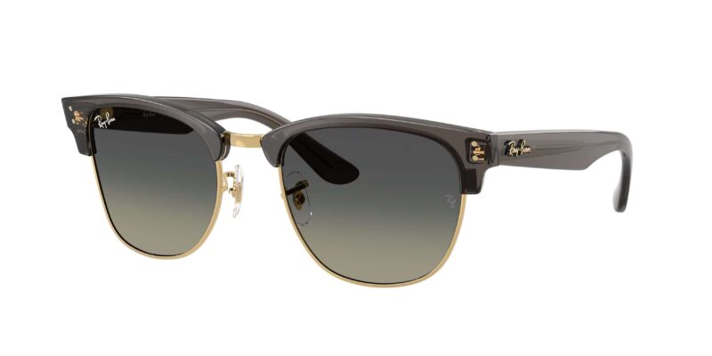 unisex γυαλιά ηλίου RAY-BAN RBR0504S 682911 Clubmaster Reverse με διαφανές σκούρο γκρι σε χρυσό σκελετό και γκρι ντεγκραντέ φακούς.