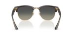 unisex γυαλιά ηλίου RAY-BAN RBR0504S 682911 Clubmaster Reverse με διαφανές σκούρο γκρι σε χρυσό σκελετό και γκρι ντεγκραντέ φακούς.