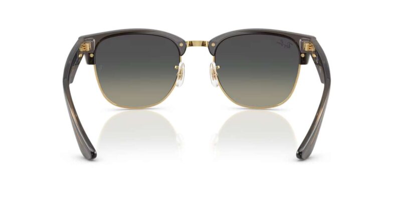 unisex γυαλιά ηλίου RAY-BAN RBR0504S 682911 Clubmaster Reverse με διαφανές σκούρο γκρι σε χρυσό σκελετό και γκρι ντεγκραντέ φακούς.
