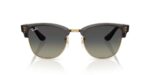 unisex γυαλιά ηλίου RAY-BAN RBR0504S 682911 Clubmaster Reverse με διαφανές σκούρο γκρι σε χρυσό σκελετό και γκρι ντεγκραντέ φακούς.