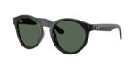 unisex γυαλιά ηλίου RAY-BAN RBR0505S 6677VR με μαύρο κοκάλινο σκελετό και σκούρους πράσινους φακούς.