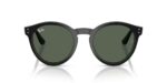 unisex γυαλιά ηλίου RAY-BAN RBR0505S 6677VR με μαύρο κοκάλινο σκελετό και σκούρους πράσινους φακούς.