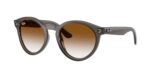 unisex γυαλιά ηλίου RAY-BAN RBR0505S 6707CB με διαφανή σκούρο γκρι κοκάλινο σκελετό και ντεγκραντέ καφέ φακούς.