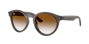 unisex γυαλιά ηλίου RAY-BAN RBR0505S 6707CB με διαφανή σκούρο γκρι κοκάλινο σκελετό και ντεγκραντέ καφέ φακούς.