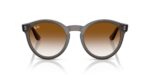 unisex γυαλιά ηλίου RAY-BAN RBR0505S 6707CB με διαφανή σκούρο γκρι κοκάλινο σκελετό και ντεγκραντέ καφέ φακούς.