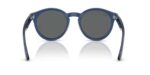 unisex γυαλιά ηλίου RAY-BAN RBR0505S 6708GR με διαφανή ναυτικό μπλε κοκάλινο σκελετό και σκούρους γκρι φακούς.