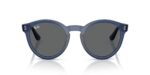 unisex γυαλιά ηλίου RAY-BAN RBR0505S 6708GR με διαφανή ναυτικό μπλε κοκάλινο σκελετό και σκούρους γκρι φακούς.