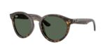unisex γυαλιά ηλίου RAY-BAN RBR0505S 6790VR με Havana κοκάλινο σκελετό ταρταρούγα και σκούρους πράσινους φακούς.