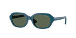 Παιδικά κοριτσίστικα γυαλιά ηλίου VOGUE VJ2035 319071 με κοκάλινο σκελετό σε μπλε χρώμα και σκούρους πράσινους φακούς.