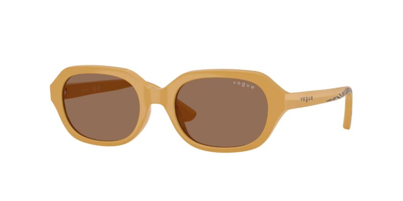 Παιδικά κοριτσίστικα γυαλιά ηλίου VOGUE VJ2035 327373 με κοκάλινο σκελετό σε full dark yellow και σκούρους καφέ φακούς.